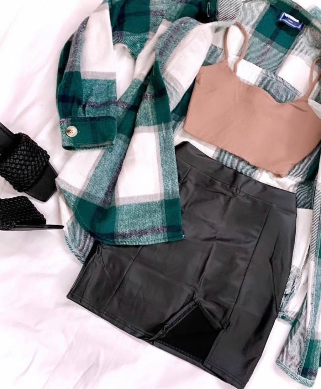 Mini leather skirt