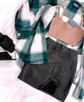 Mini leather skirt